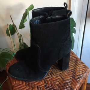 Black Suede Heeled Booties